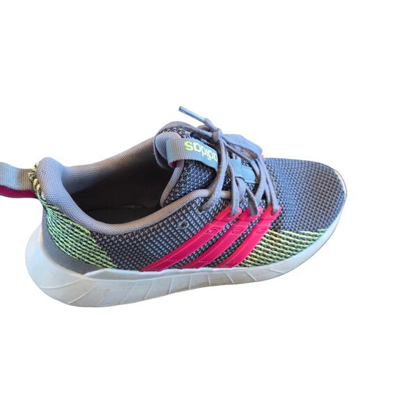 Adidas Womens Questar Flow Running Shoes Sz 8 Gray Pink Stripe Sneakers Comfort - Picture 5 of 9